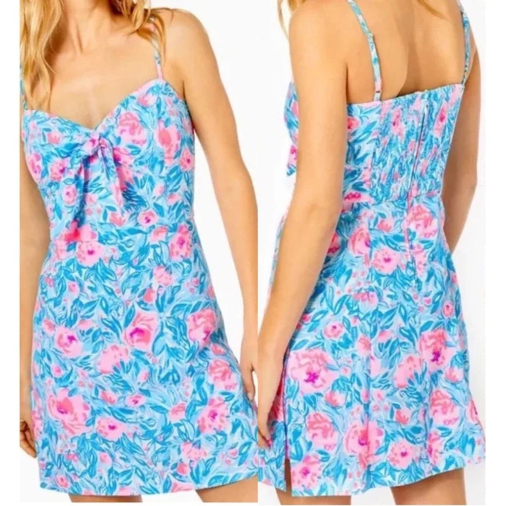 Lilly Pulitzer Blue and Pink Floral Dress